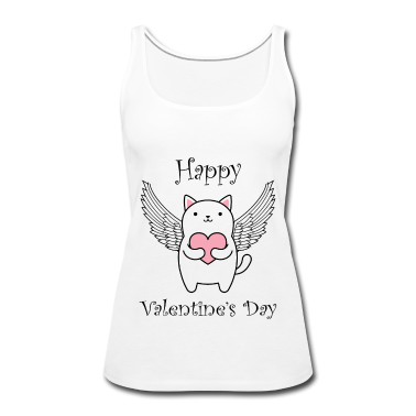 Katzen Tank Top - Frohen Valentinstag Katze Flügel