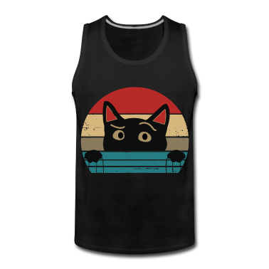 Katzen Tank Top - Katze Retro Kater Kätzchen Katzengesicht