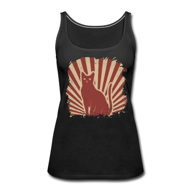Katzen Tank Top - Katze retro