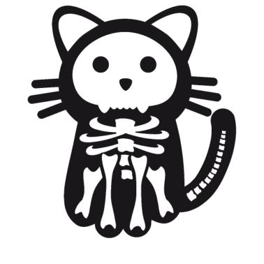 Motiv Katzen Skelett Halloween