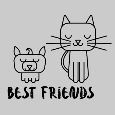 Motiv best friends süße Katze Hund Geschenk für Freunde
