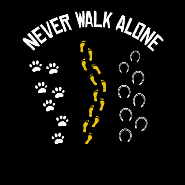 Motiv Never walk alone Pferd Katze Cat Geschenkidee