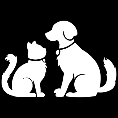 Motiv Cat Dog together - Katze Hund zusammen - Haustiere