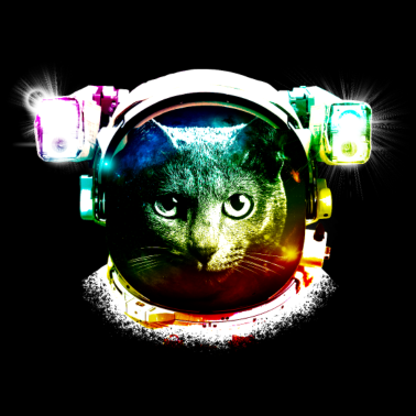 Motiv Bunte Austronauten Katze Astronaut Helm Regenbogen