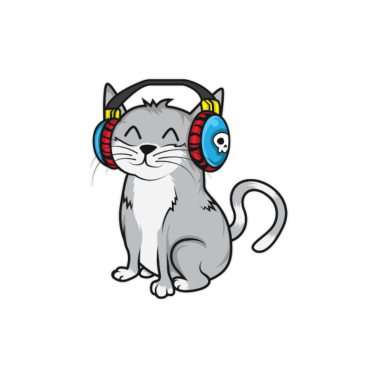 Motiv Süße Katze mit Kopfhörern