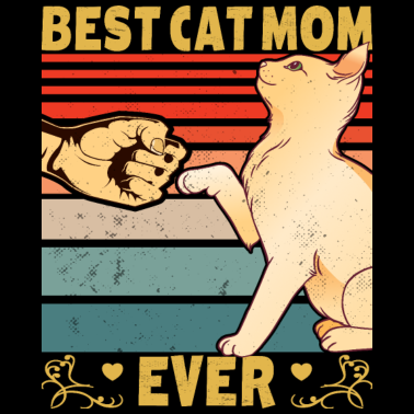 Motiv Best Cat Mom Retro