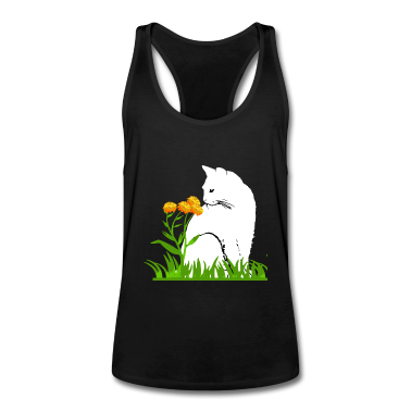 Katzen Tank Top - Süße Katze Mieze Kätzchen Blume nettes Geschenk