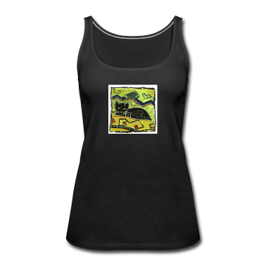 Katzen Tank Top - Schwarze Katze auf Sofa