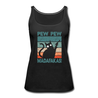 Katzen Tank Top - Katze Pew Pew Madafakas Vintage funny Cat