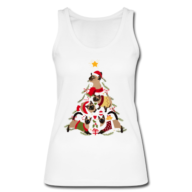 Katzen Tank Top - Siamkatze Weihnachtsbaum Katze Weihnachten
