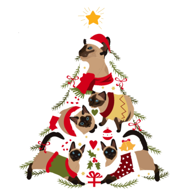 Motiv Siamkatze Weihnachtsbaum Katze Weihnachten
