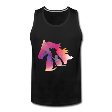 Katzen Tank Top - Haustiere Hund Katze Pferd buntes Design T-Shirt