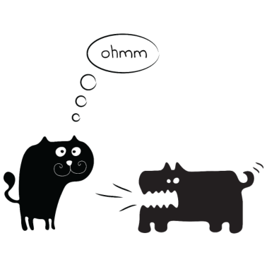 Motiv hund und katze ohmm meditation