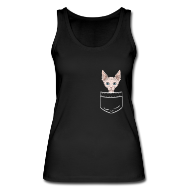 Katzen Tank Top - Sphynx Katze Nacktkatze Tasche Pocket Geschenk