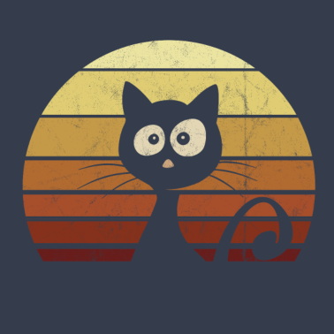 Motiv Funky Retro Sunset Katze Vintage Katzen Silhouette