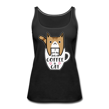 Katzen Tank Top - Kaffee Katze