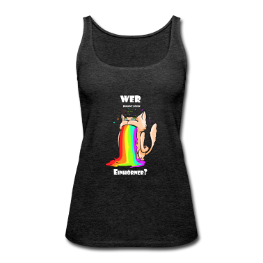 Katzen Tank Top - Einhorn lustiger Spruch Katze Regenbogen Bunt