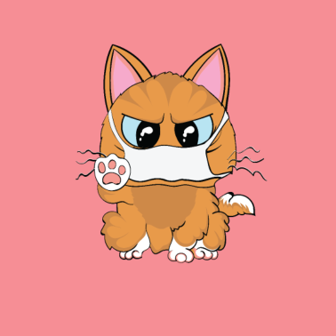 Motiv Lustige Katze Corona Covid-19 Virus Mundschutz