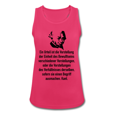 Katzen Tank Top - Kant: Ein Urteil ist die Vorstellung der Einheit