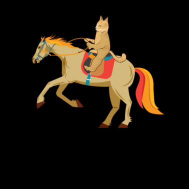 Motiv Pferde Reiter süße Katze Geschenkidee Miezekatze