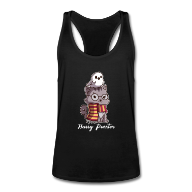 Katzen Tank Top - Katzen Harry Purrter Zauberer mit Eule Potter Fans