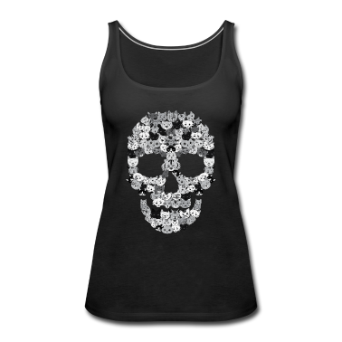 Katzen Tank Top - Totenkopf Katzen | Kätzchen Katze Kopf Geschenk