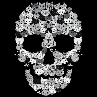 Motiv Totenkopf Katzen | Kätzchen Katze Kopf Geschenk