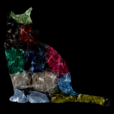 Motiv Katze Haustier Wolle stricken bunt Maine coon