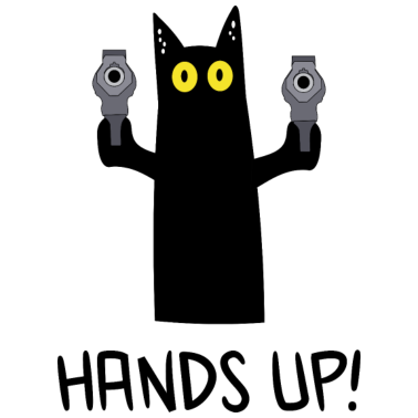 Motiv Schwarze Katze Hände hoch!