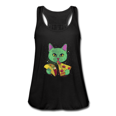 Katzen Tank Top - lustige Katze Kitty Pizza