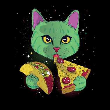 Motiv lustige Katze Kitty Pizza