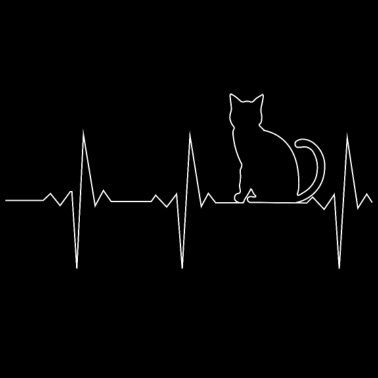 Motiv Herzschlag Katze 2 weiß Frequenz