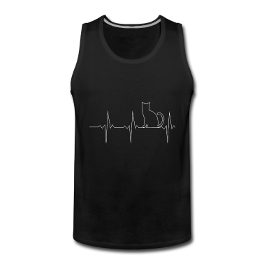 Katzen Tank Top - Herzschlag Katze 2 weiß Frequenz