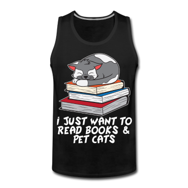 Katzen Tank Top - Katze Kätzchen Buch Lesen Bücherwurm Geschenk