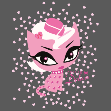 Motiv Pussy Deluxe Pinke Katze mit Herzchen