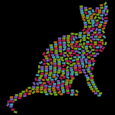 Motiv Katze Katze Katze bunt Wort