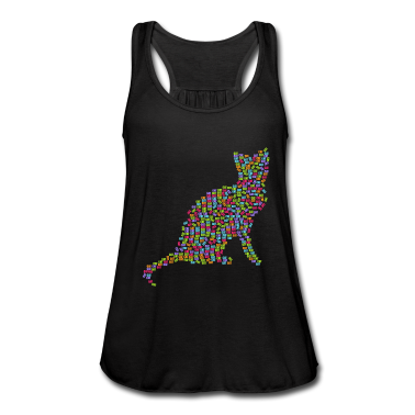 Katzen Tank Top - Katze Katze Katze bunt Wort