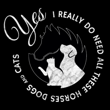 Motiv Pferd Hund und Katze Geschenk vintage