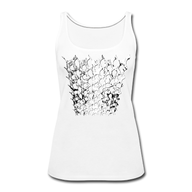 Katzen Tank Top - Liquid Cats Schwarzweiss Katzen Matrix Muster