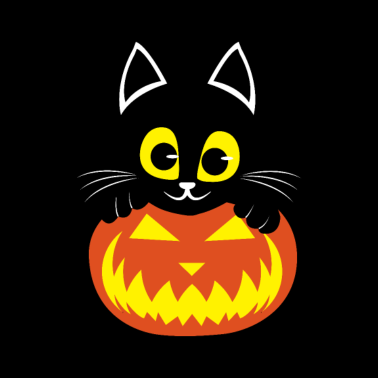 Motiv Katze Kürbis Halloween niedlich