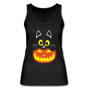 Katzen Tank Top - Katze Kürbis Halloween niedlich