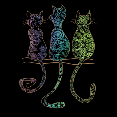 Motiv Mandala Katzen Motiv mit Regenbogenfarben Geschenk