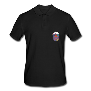 Katzen Poloshirt - Bongo Katze in Brusttasche Niedliche Katze Tasche