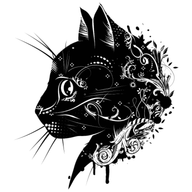 Motiv floraler Kopf einer Katze