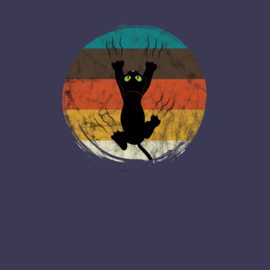 Motiv Distressed Kreis Retro Grafik Kätzchen Katze Mom Dad