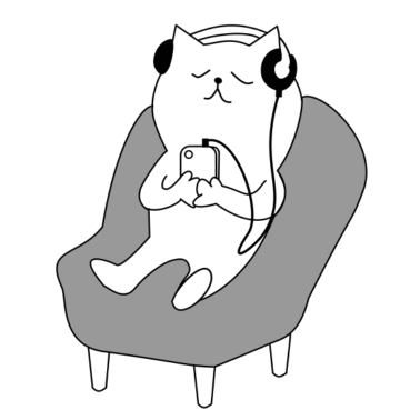 Motiv Katze am Chillen mit Musik