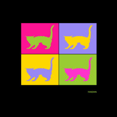 Motiv vier bunte Katzen