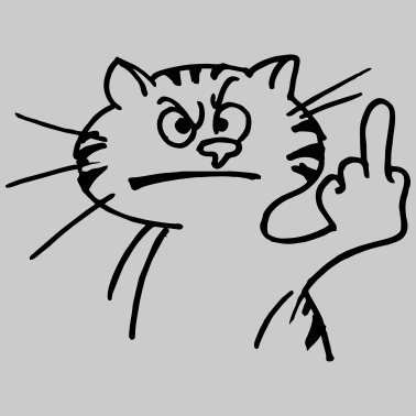 Motiv Katze mit Stinkefinger