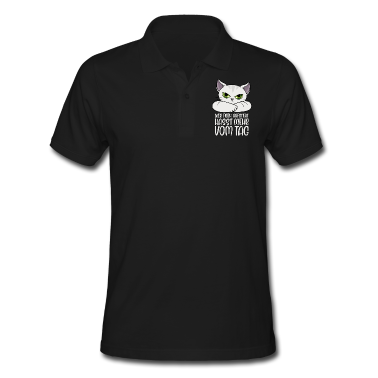 Katzen Poloshirt - Wer früh aufsteht hasst mehr vom Tag Katze