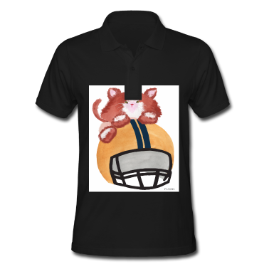 Katzen Poloshirt - Katze Football Helm lustig Geschenk
